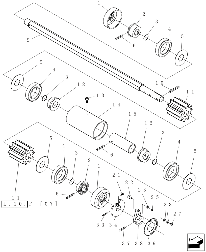 Схема запчастей Case IH ADX2180 - (L.10.F[06]) - METER ROLLERS L - Field Processing