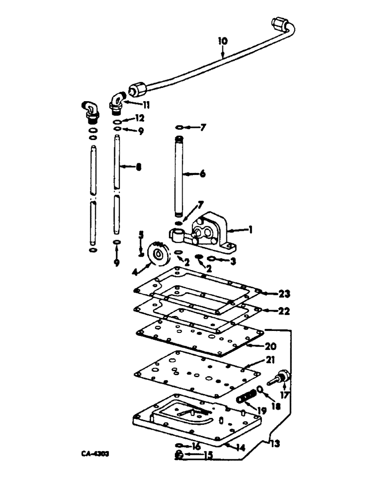 Схема запчастей Case IH 2400 - (10-22) - HYDRAULICS, HYDRAULIC PUMP AND CONNECTIONS, TRACTORS WITH FORWARD AND REVERSE (07) - HYDRAULICS