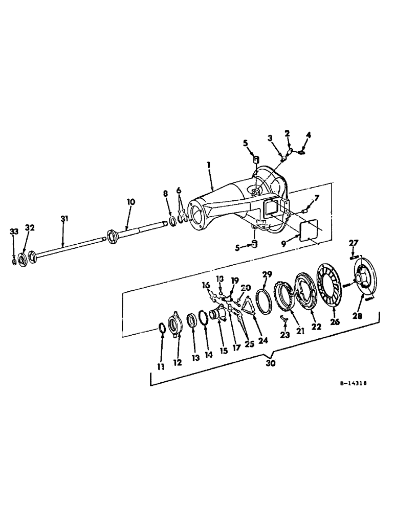 Схема запчастей Case IH 403 - (140) - CLUTCH AND CLUTCH HOUSING, FOR HYDROSTATIC GROUND DRIVE (18) - CLUTCH