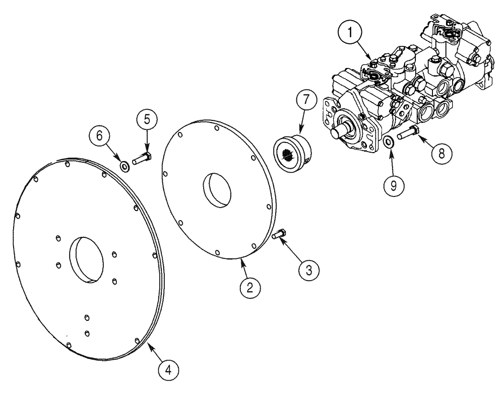 Схема запчастей Case IH 75XT - (06-10) - PUMP, TANDEM - MOUNTING (06) - POWER TRAIN