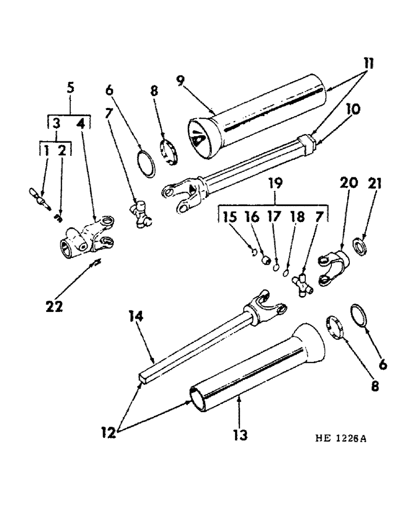 Схема запчастей Case IH 130 - (H-07) - FRONT DRIVE UNIVERSAL ASSEMBLY (540 RPM) (ROCKWELL-STANDARD) 