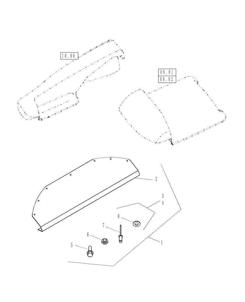 Схема запчастей Case IH 2206 - (09.03) - KIT, WEAR PLATES, 30", 36" & 38" INNER AND OUTER HOODS (88) - ACCESSORIES