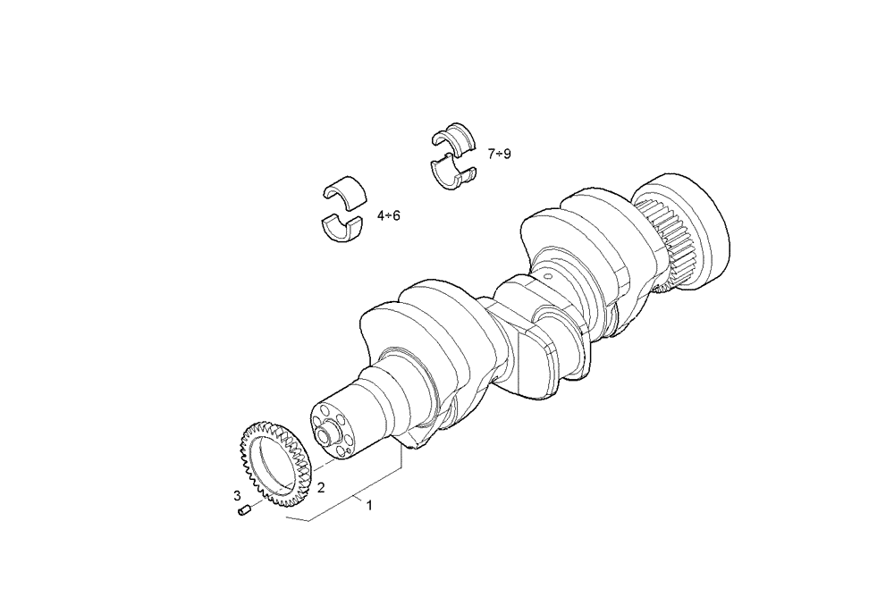 Схема запчастей Case IH F4CE0304A D600 - (0801.043) - CRANK SHAFT 