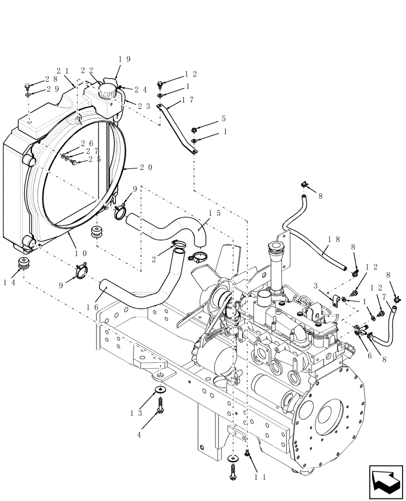 Схема запчастей Case IH DX40 - (02.04) - COOLING SYSTEM (02) - ENGINE EQUIPMENT