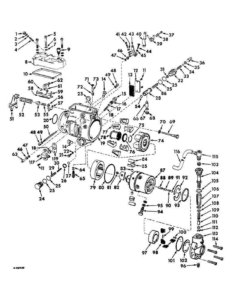 Схема запчастей Case IH 2806 - (E-25) - FUEL SYSTEM, FUEL INJECTION PUMP, ROOSA MASTER, ENGINE SERIAL NO. D-361 23979 AND ABOVE (02) - FUEL SYSTEM