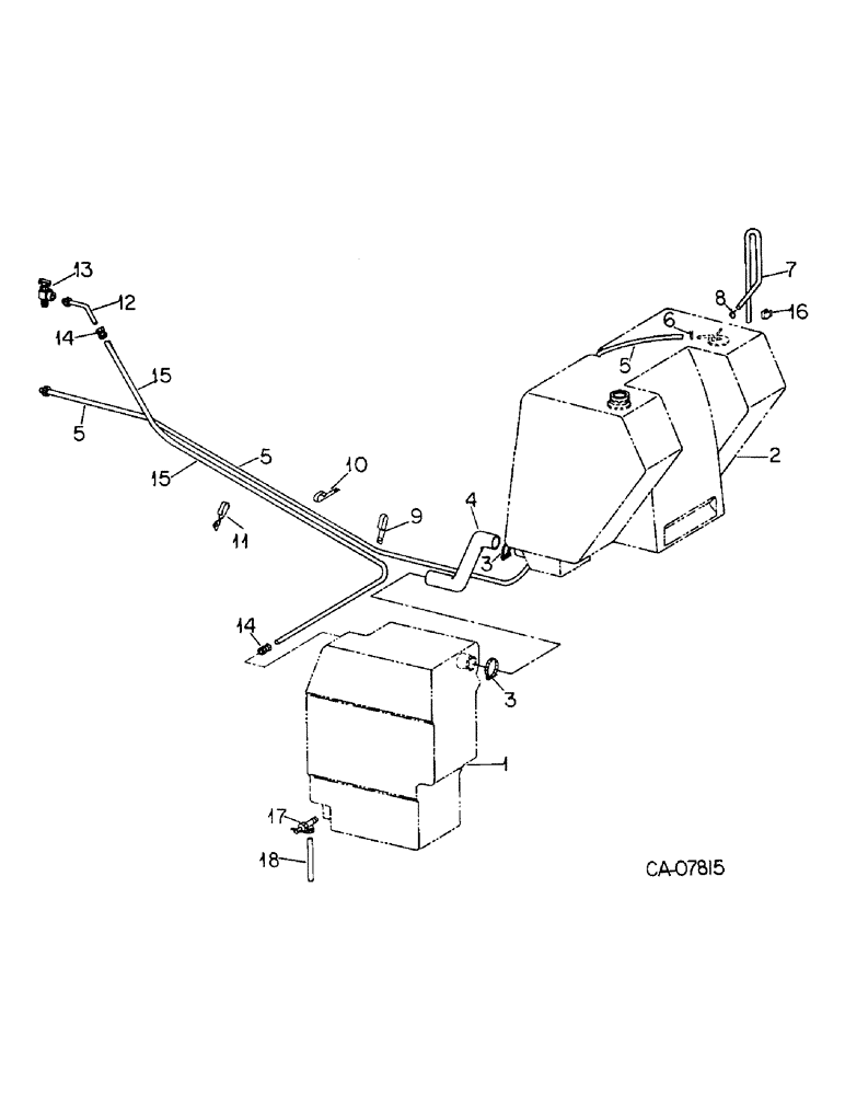 Схема запчастей Case IH 3688 - (12-15) - POWER, AUXILIARY FUEL TANK CONNECTIONS, 3688 AND 3688HC TRACTORS WITH AUXILIARY FUEL TANK Power