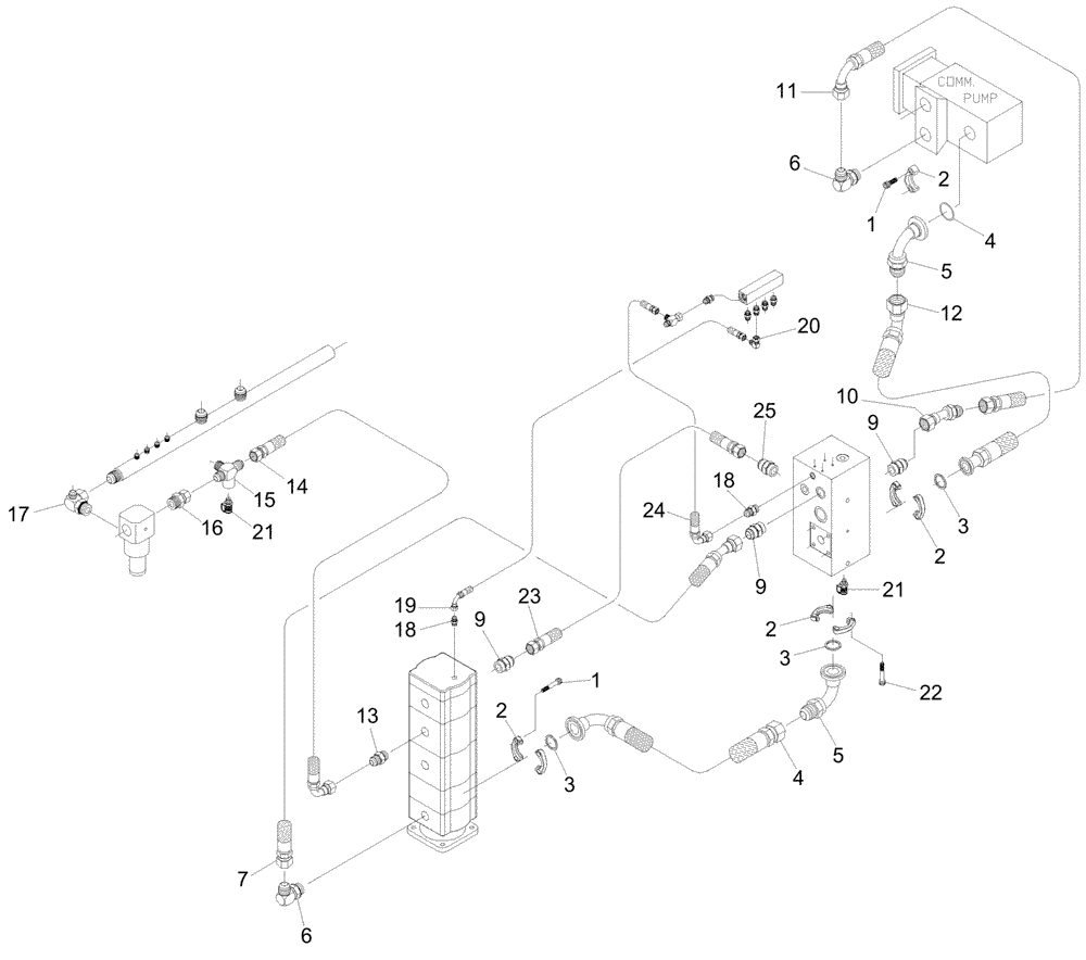 Схема запчастей Case IH A7700 - (B07.01[01]) - Hydraulic Circuit {Basecutter Vickers} (07) - HYDRAULICS