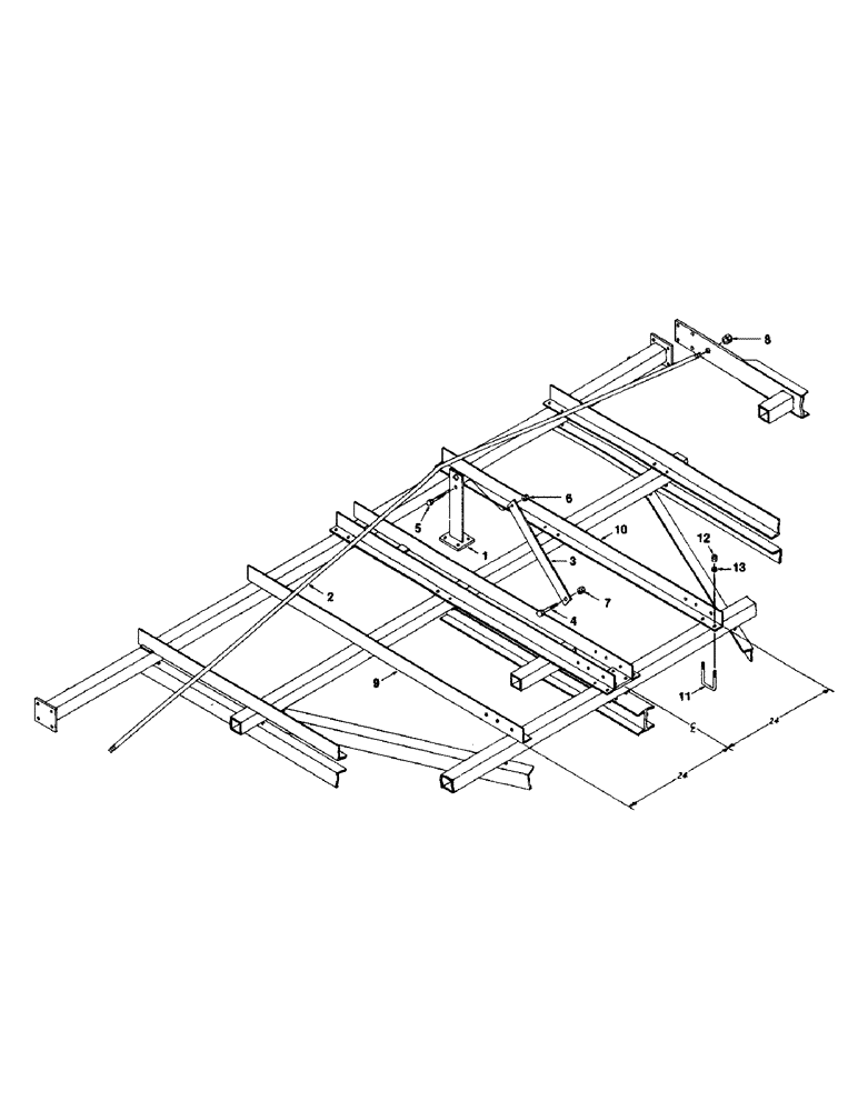 Схема запчастей Case IH 1200W-SERIES - (014) - FRAME BRACING, TRUSS ROD, OLD STYLE 