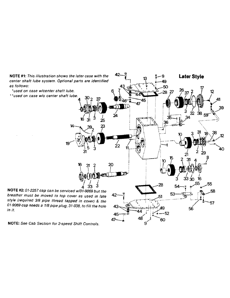 Схема запчастей Case IH STEIGER - (04-62) - TWO SPEED TRANSFER CASE ASSEMBLY, LH HUMP, SERIES III BOX, FIELD INSTALLED IN SERIES I AND II (04) - Drive Train