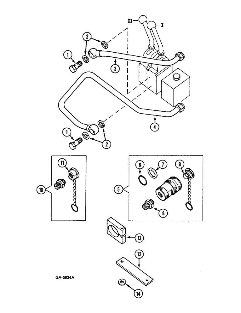 Схема запчастей Case IH 633 - (8-548) - QUICK COUPLING, SELF SEALING COUPLING (08) - HYDRAULICS