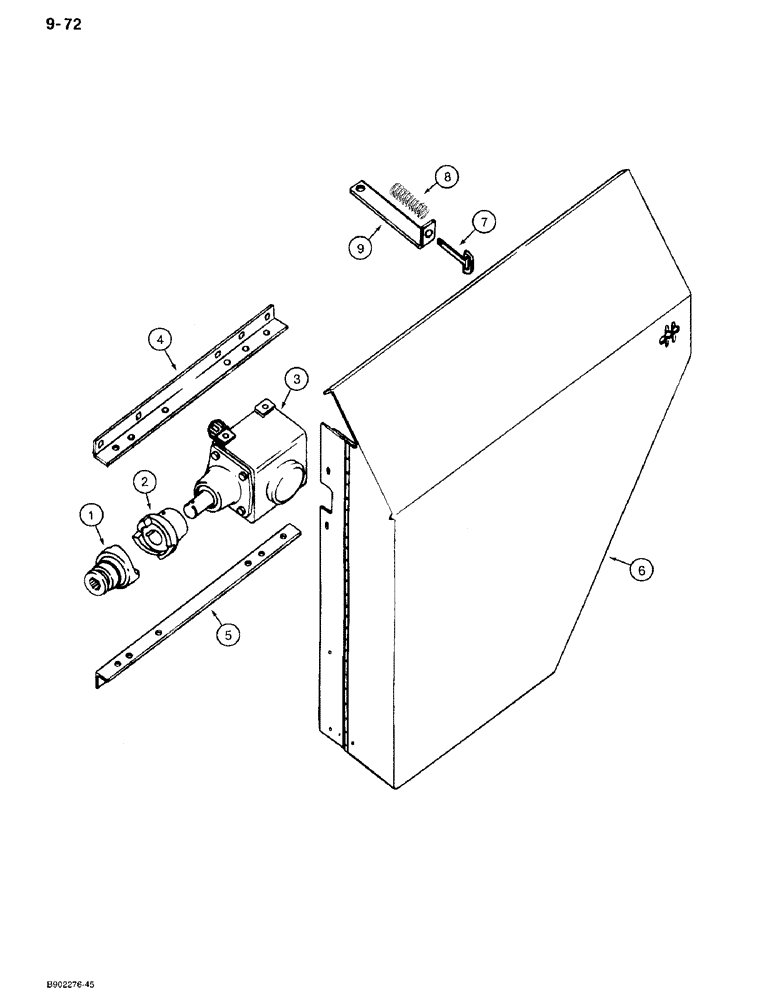 Схема запчастей Case IH 560 - (9-072) - WIDESPREAD DRIVE AND REAR SHIELD, MODEL 560 ONLY (09) - CHASSIS/ATTACHMENTS