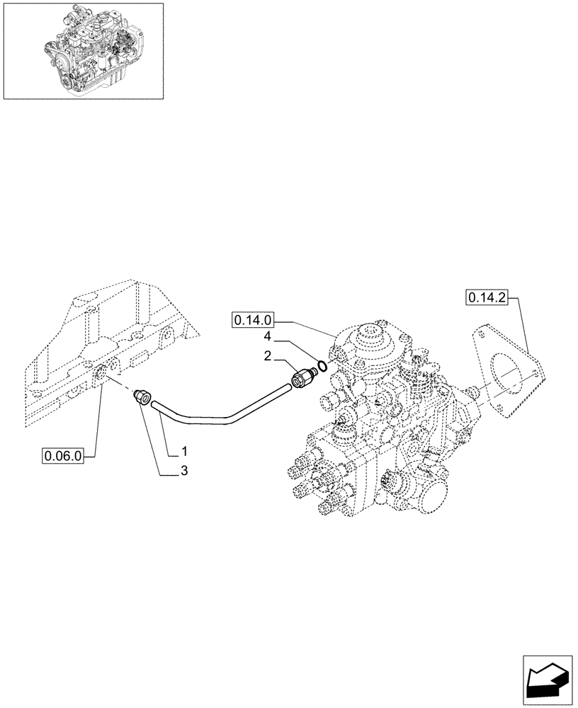 Схема запчастей Case IH F4GE9684B J601 - (0.14.6[01]) - INJECTION EQUIPMENT - PIPING (504038510) 