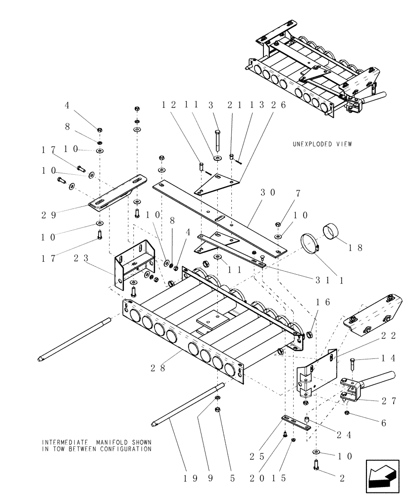 Схема запчастей Case IH ADX2230 - (L.10.F[24]) - INTERMEDIATE MANIFOLD L - Field Processing