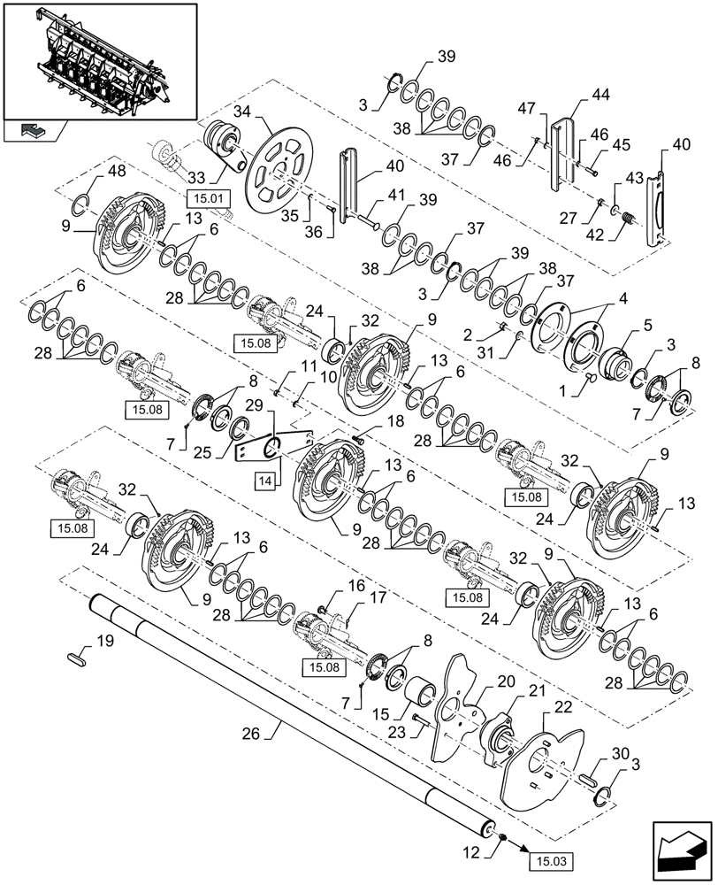 Схема запчастей Case IH LB433R - (15.05[01]) - KNOTTER, FRAME (15) - KNOTTER /WRAPPER