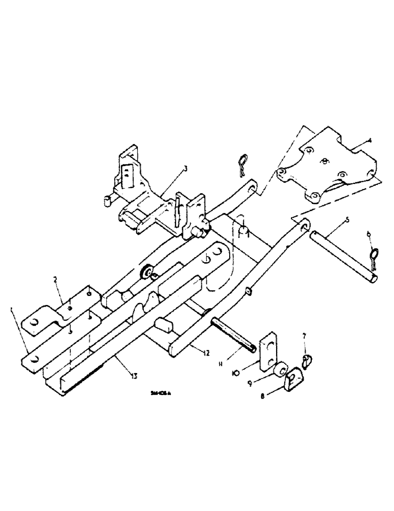 Схема запчастей Case IH 474 - (09-11) - THREE POSITION DRAWBAR (12) - FRAME