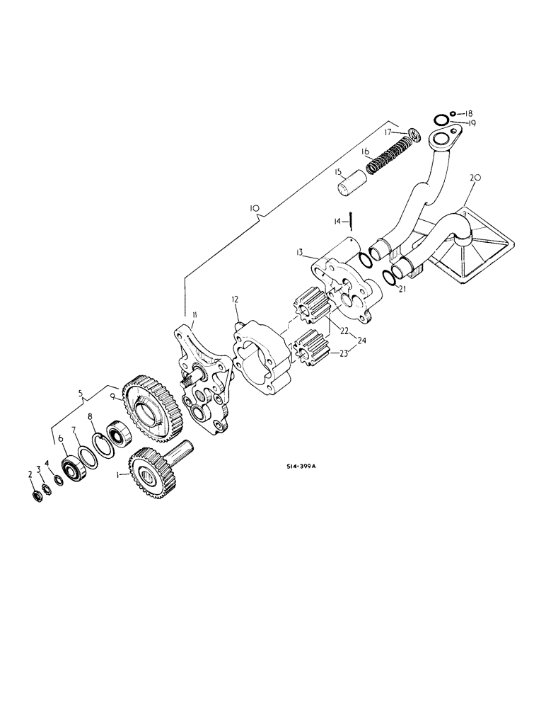 Схема запчастей Case IH 484 - (12-42) - POWER, LUBRICATING OIL PUMP Power