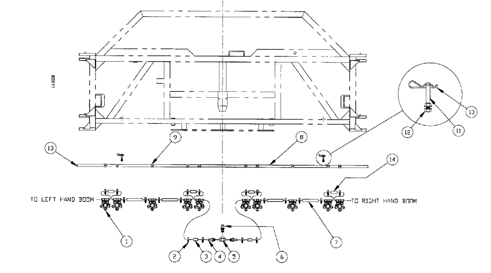 Схема запчастей Case IH SPX3150 - (211) - LIQUID PLUMBING, 60 3-BOOM SHUTOFF 20"/30" NOZZLE SPACING, CENTER BOOM (78) - SPRAYING