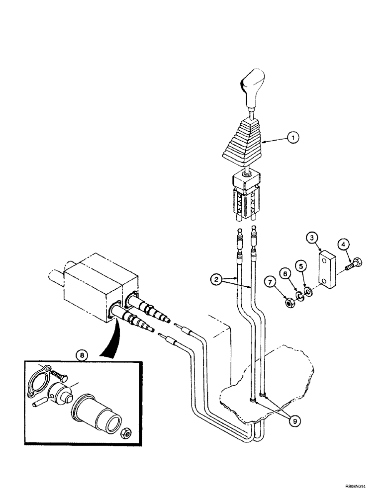 Схема запчастей Case IH L700 - (8-26) - CONTROL ASSEMBLY - MOUNTING (2 FUNCTION) (08) - HYDRAULICS