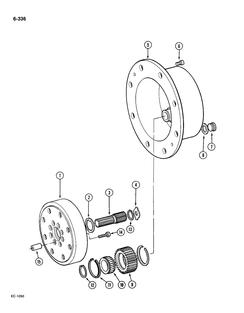 Схема запчастей Case IH 585 - (6-336) - HUB PLANETARY DRIVE, 4WD P.I.N. 18001 AND AFTER (06) - POWER TRAIN