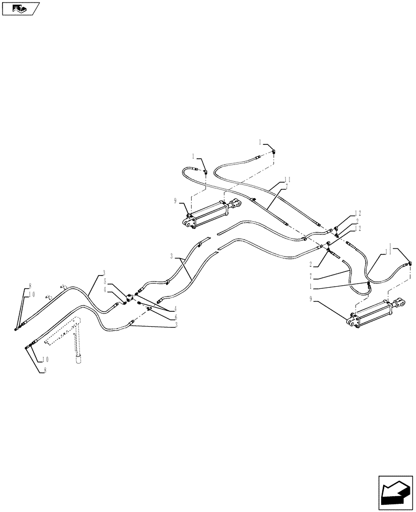 Схема запчастей Case IH 870 - (35.100.03[02]) - 11 AND 13 SHANK MECHANICAL TRANSPORT HYDRAULICS 2011 (35) - HYDRAULIC SYSTEMS