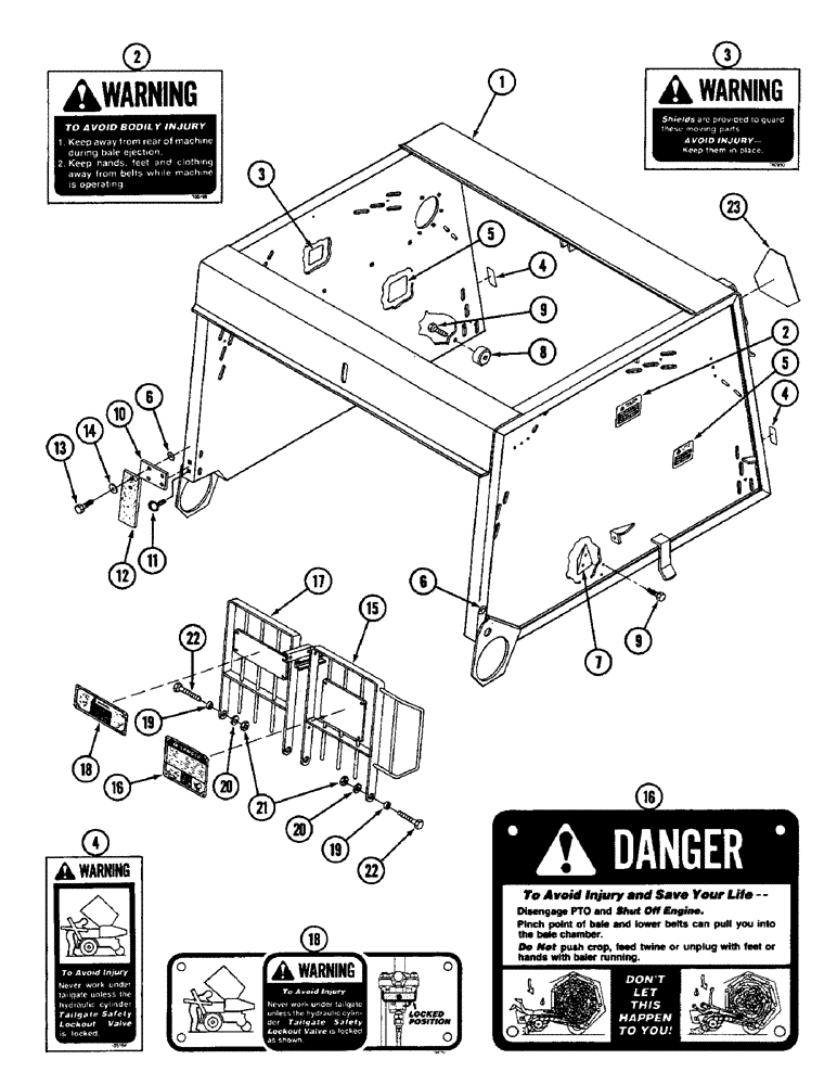 Схема запчастей Case IH 3440 - (34) - TAILGATE FRAME 