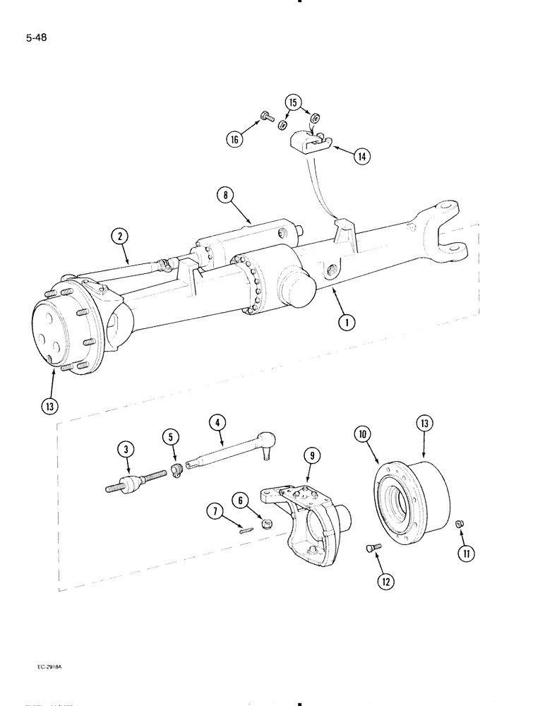 Схема запчастей Case IH 695 - (5-48) - MECHANICAL FRONT DRIVE ZF, AXLE ASSEMBLY (05) - STEERING