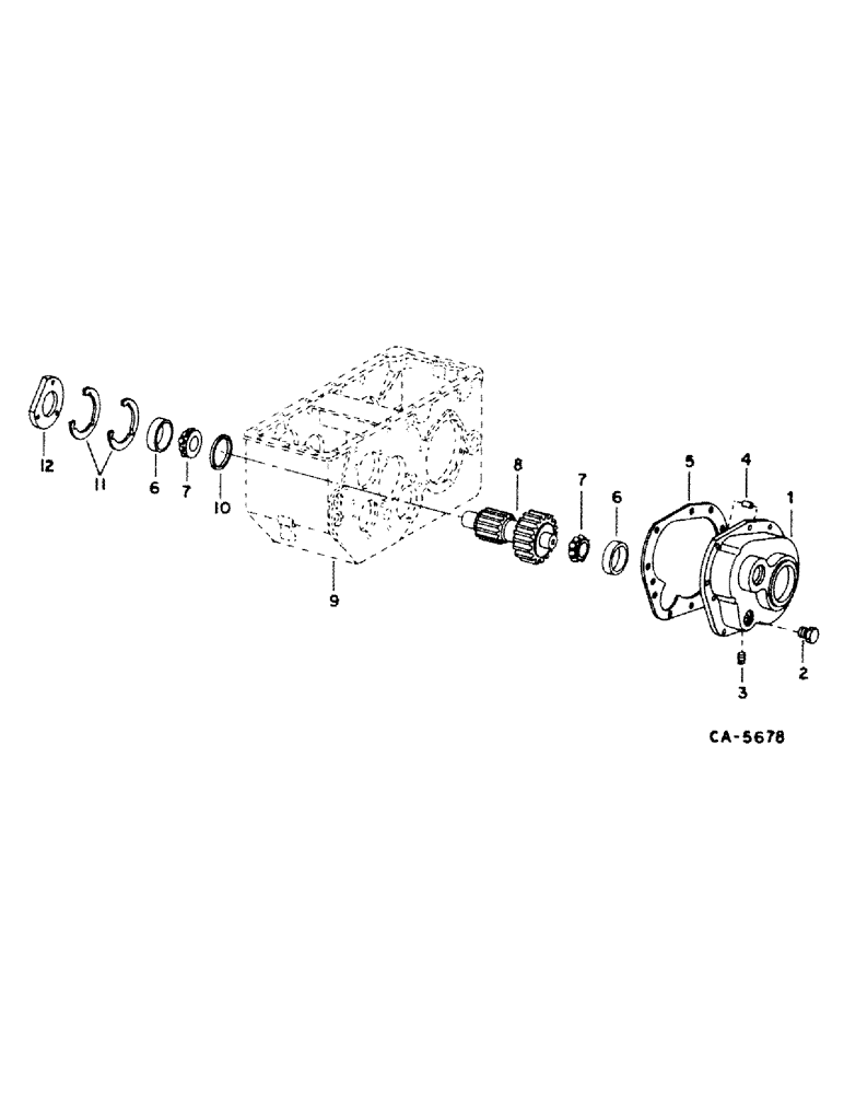 Схема запчастей Case IH 1440 - (07-04) - DRIVE TRAIN, TRANSMISSION, DIFFERENTIAL PINION SHAFT Drive Train