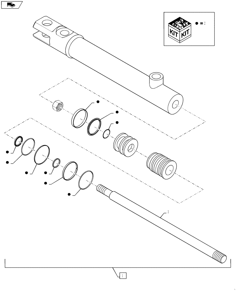 Схема запчастей Case IH 3230 - (35.900.18[01]) - FOLD CYLINDER, FRONT LADDER, BSN YDT036001 (35) - HYDRAULIC SYSTEMS