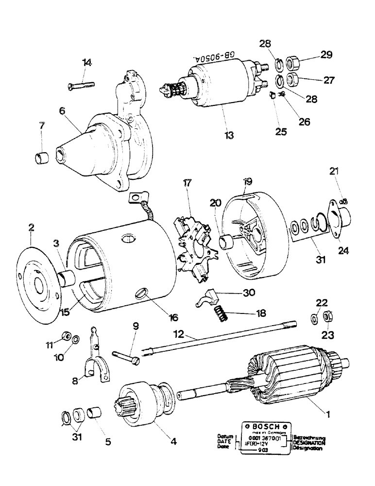 Схема запчастей Case IH D-155 - (09-26) - STARTING MOTOR 