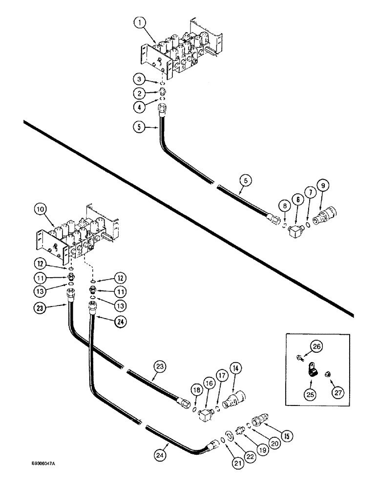 Схема запчастей Case IH 1644 - (8-54) - REEL LIFT SYSTEM, REEL FORE AND AFT SYSTEM (07) - HYDRAULICS