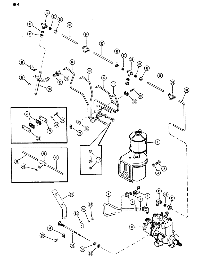 Схема запчастей Case IH 430 - (094) - FUEL INJECTION SYSTEM, 430-530, 188, DIESEL ENGINE, FIRST USED ENGINE SERIAL NUMBER 2627377 (03) - FUEL SYSTEM