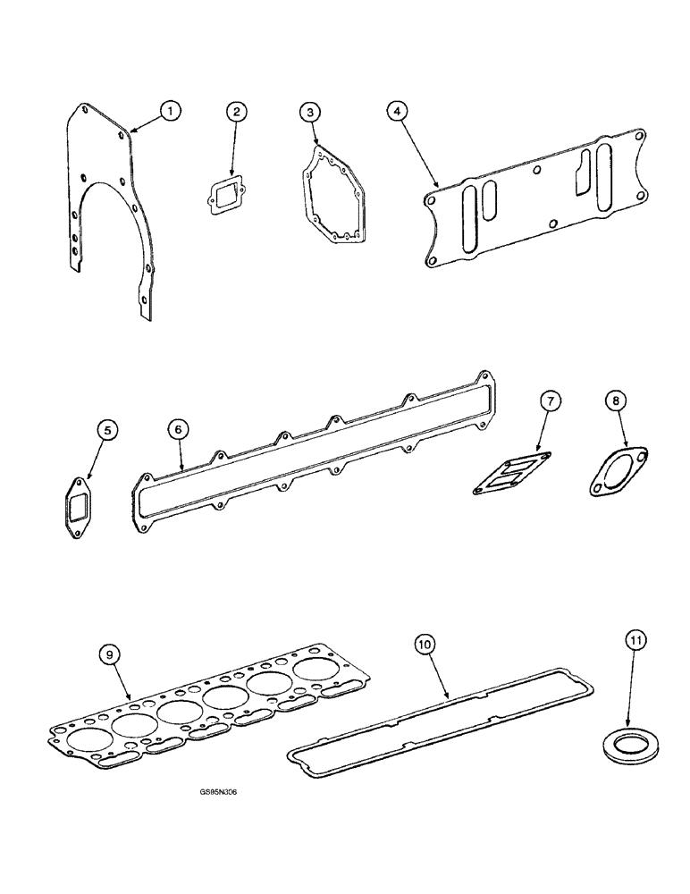 Схема запчастей Case IH D-360 - (9B-16) - BASIC ENGINE, SHORT BLOCK ENGINE, SERVICE KITS 