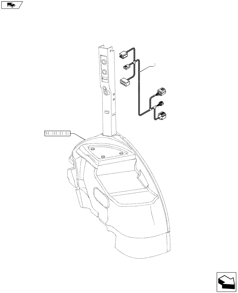 Схема запчастей Case IH PUMA 185 - (50.206.05[01]) - AIR CONDITIONING - CABLE - C9027 (50) - CAB CLIMATE CONTROL