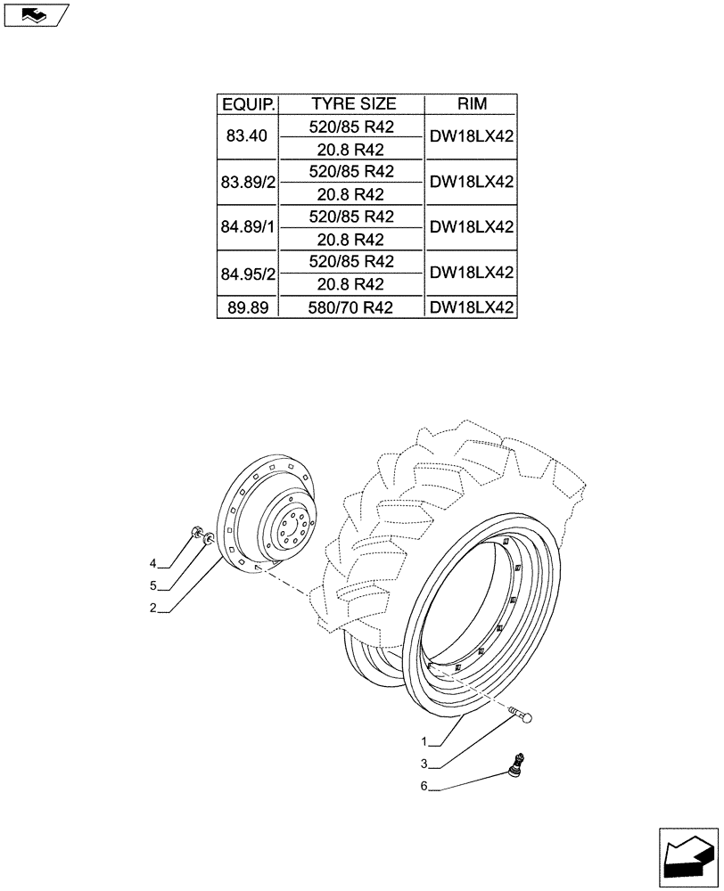 Схема запчастей Case IH PUMA 170 - (44.520.01[15]) - REAR WHEELS (44) - WHEELS