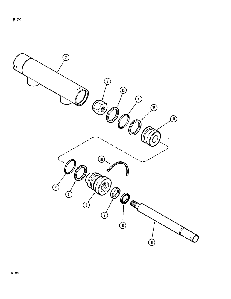 Схема запчастей Case IH 1640 - (8-74) - FEEDER CLUTCH CYLINDER (07) - HYDRAULICS