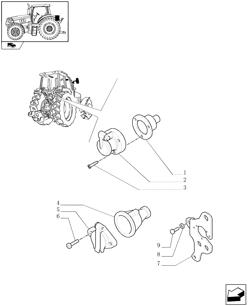 Схема запчастей Case IH PUMA 140 - (1.76.0[05]) - TRAILER SOCKET (06) - ELECTRICAL SYSTEMS