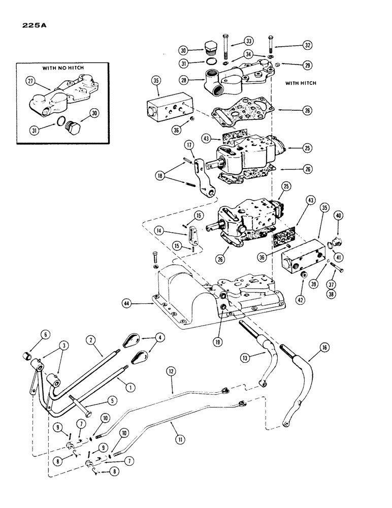 Схема запчастей Case IH 530 - (225A) - REMOTE HYDRAULIC CONTROLS, GENERAL PURPOSE WITH STANDARD CLUTCH (08) - HYDRAULICS