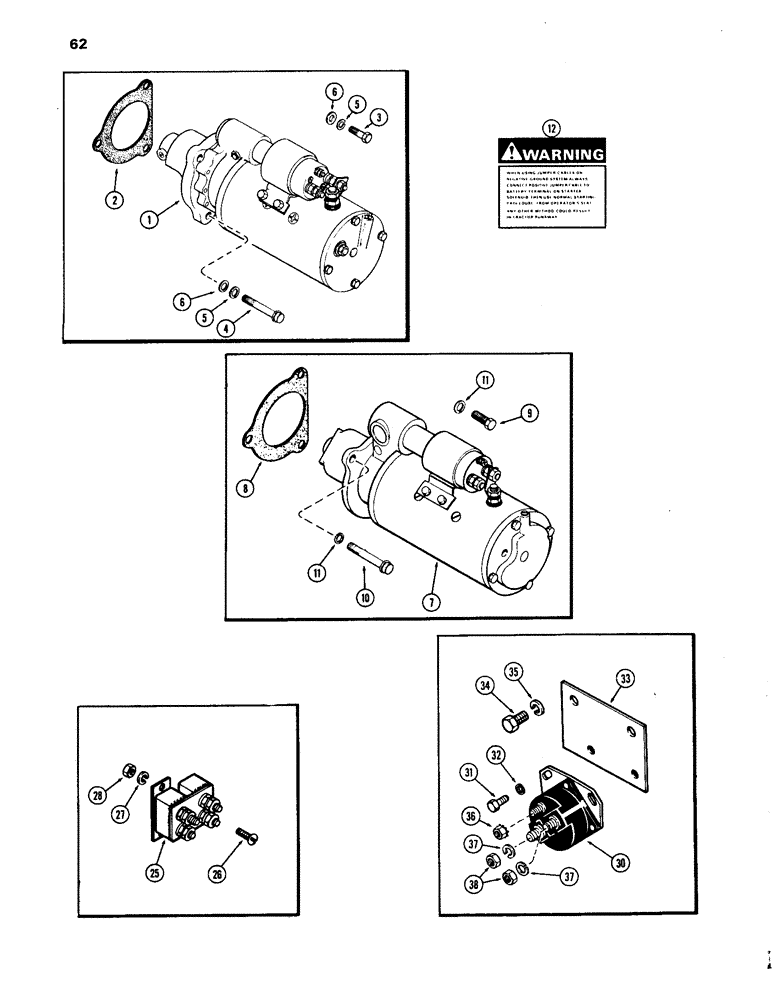 Схема запчастей Case IH 1270 - (062) - ELECTRICAL EQUIPMENT MOUNTING, 451BDT, DIESEL ENGINE (04) - ELECTRICAL SYSTEMS