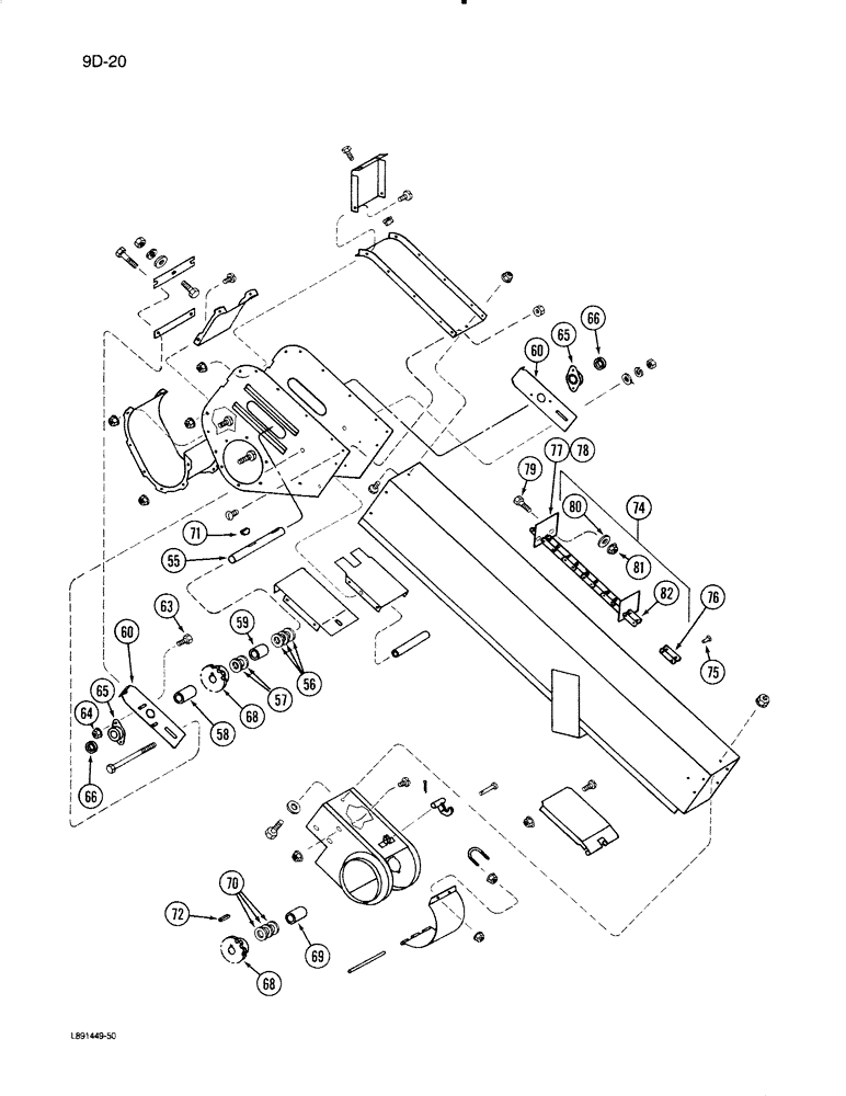 Схема запчастей Case IH 1670 - (9D-20) - TAILINGS ELEVATOR, (CONT) (16) - GRAIN ELEVATORS & AUGERS