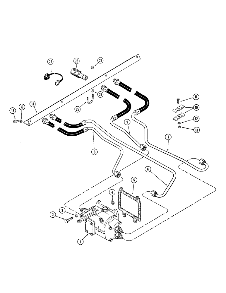 Схема запчастей Case IH 1570 - (180) - RIGHT HAND REMOTE TUBES AND COUPLINGS (08) - HYDRAULICS