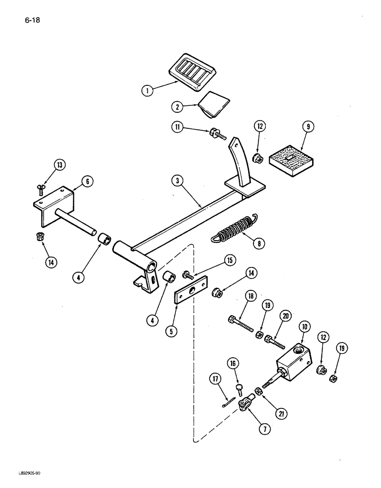 Схема запчастей Case IH 1680 - (6-018) - FOOT-N-INCH PEDAL (03) - POWER TRAIN