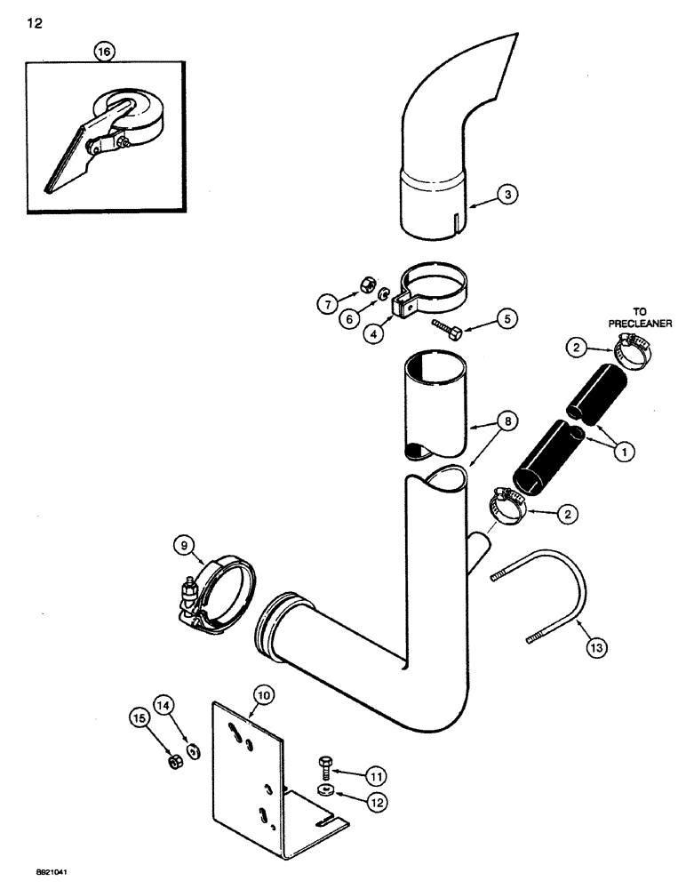 Схема запчастей Case IH 1660 - (012) - EXHAUST SYSTEM (10) - ENGINE