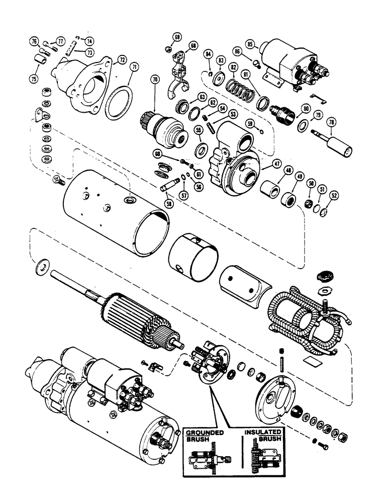 Схема запчастей Case IH 2590 - (4-122) - A75864 STARTER ASSEMBLY, PRIOR TO P.I.N. 9907800 (04) - ELECTRICAL SYSTEMS