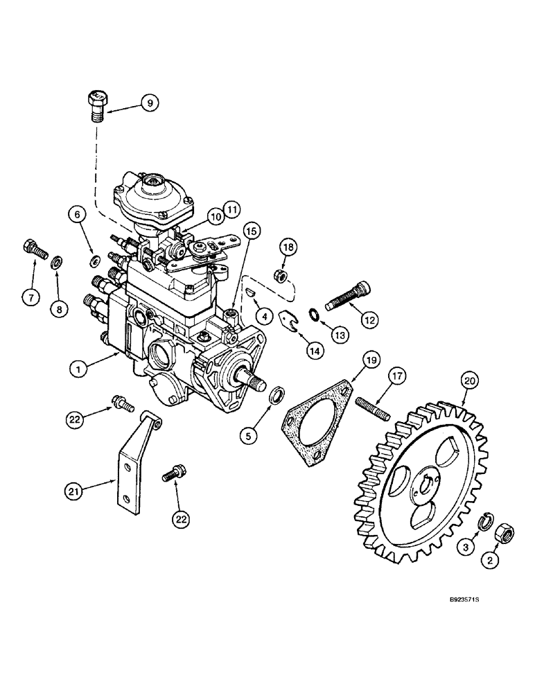 Схема запчастей Case IH 2144 - (3-06) - FUEL INJECTION PUMP AND DRIVE, 6TA-590 ENGINE, PRIOR TO COMBINE S/N JJC0173150 (02) - FUEL SYSTEM