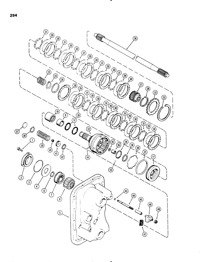 Схема запчастей Case IH 1270 - (294) - P.T.O. CLUTCH AND BRAKE, USED PRIOR TO P.I.N. 8811146 (06) - POWER TRAIN