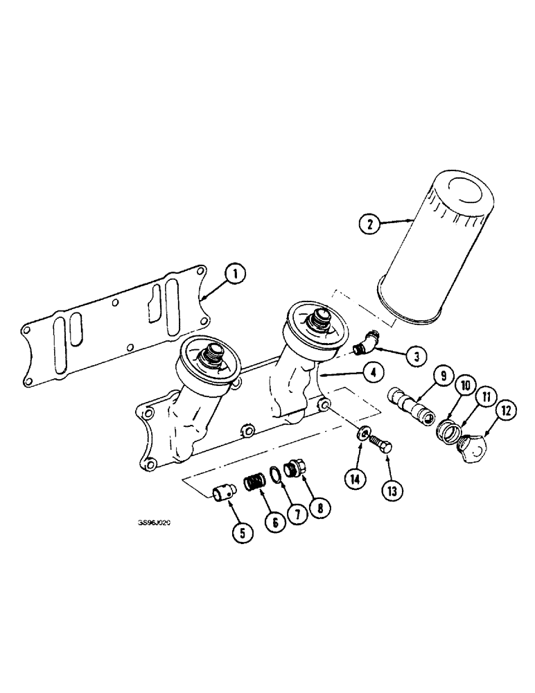 Схема запчастей Case IH 1660 - (2-40) - OIL FILTER, DT466B ENGINE (01) - ENGINE