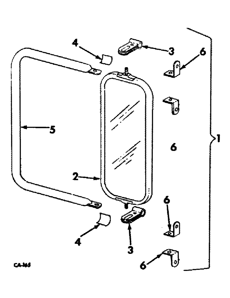 Схема запчастей Case IH 4100 - (N-07) - PARTS ACCESSORIES AND ATTACHMENTS, REAR VIEW MIRROR Accessories & Attachments