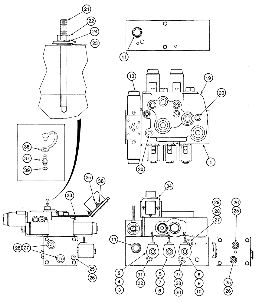 Схема запчастей Case IH 2344 - (08-13) - VALVE ASSY - CONTROL - HEADER LIFT VALVE ASSY (07) - HYDRAULICS