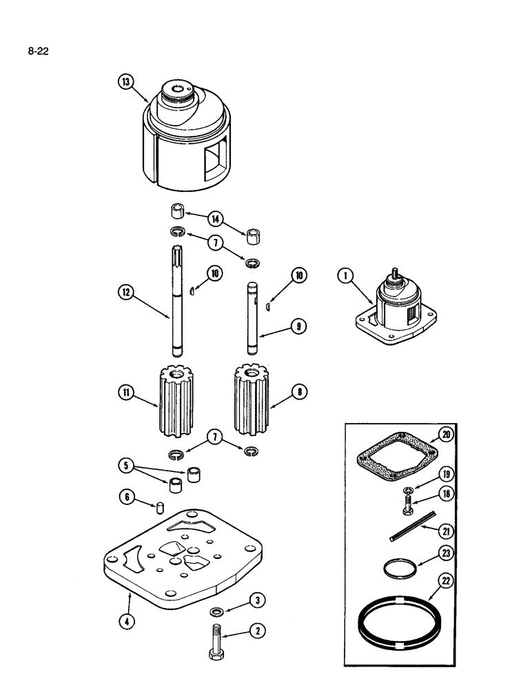 Схема запчастей Case IH 3594 - (8-022) - CHARGING PUMP (08) - HYDRAULICS