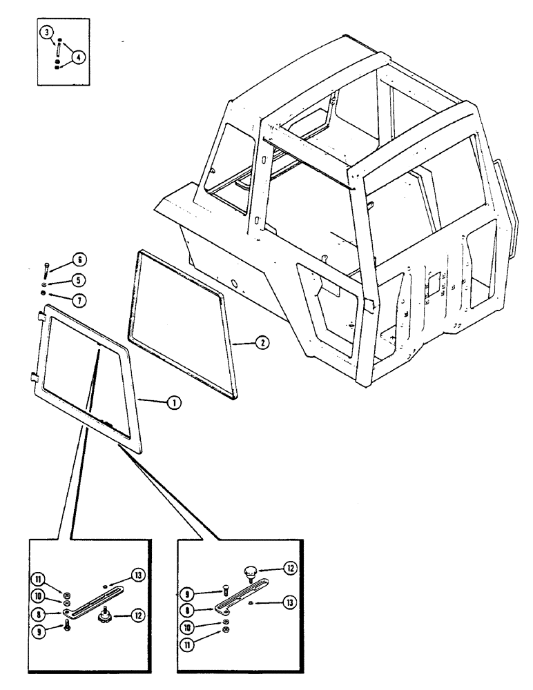 Схема запчастей Case IH 2390 - (9-368) - CAB, SIDE WINDOW (09) - CHASSIS/ATTACHMENTS